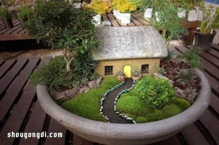 盆景创意DIY 营造出童话般的微缩世界- www.shougongdi.com