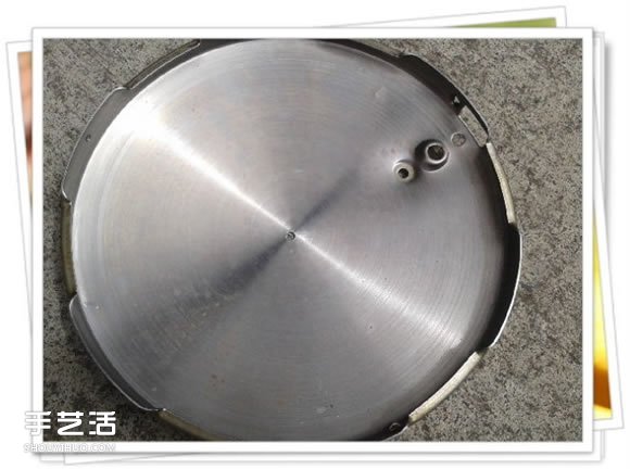 高压锅锅盖废物利用DIY制作花盆盆景的方法 -  www.shouyihuo.com