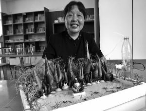 家住江东华光城小区的陈女士为了迎接端午节，特意用粽子搭了一个“桂林山水”的盆景，奇巧精致，颇具一番风味。