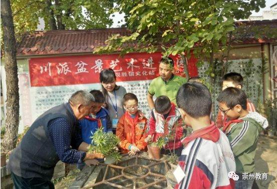 魏师傅先演示了成品盆景的制作过程