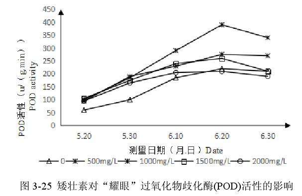 矮壮素对百合盆栽过氧化物酶活性的影响