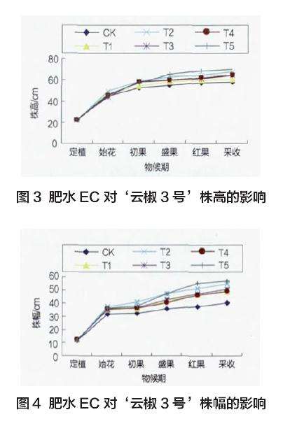 肥水EC对辣椒盆栽株高 株幅的影响