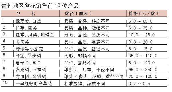 2020年3月青州盆花市场行情