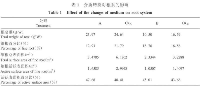 介质转换对盆栽平邑甜茶的效应 