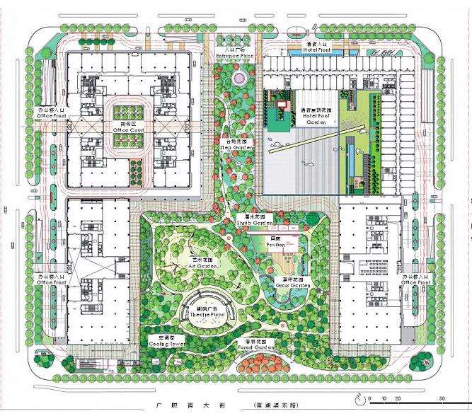 北京利星行中心的景观设计 图片