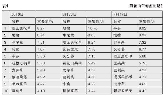 自然草甸的季相变化