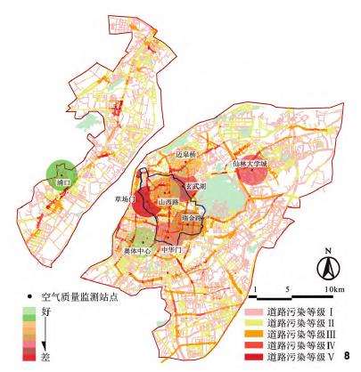 道路对绿地空气质量及可达性