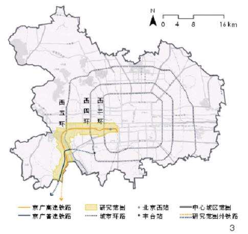 铁路廊道绿地CES供应的3个研究区概况