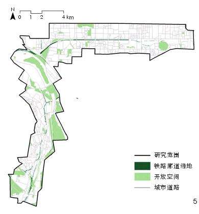 铁路廊道绿地CES供应的3个研究区概况