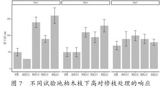不同处理方式对枝下高地的影响